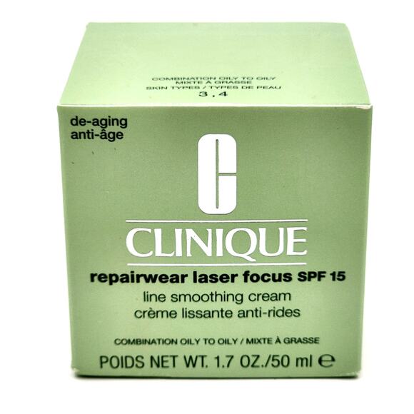 CLINIQUE REPAIRWEAR LASER FOCUS LINE SMOOTHING CREAM SPF 15 - Picture 1 of 10